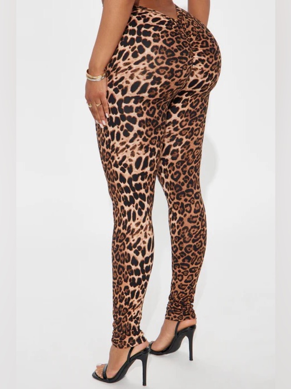 Leopard Print High-Waist Ruched Booty Leggings